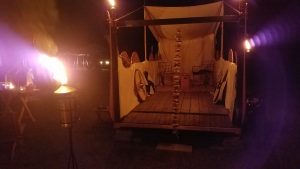 Viking boat trailer used for SCA vigil tent